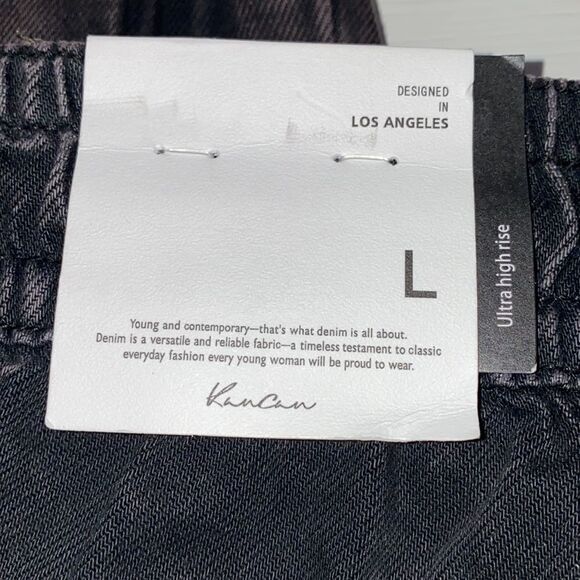 Kancan Tatiana Ultra High Rise Joggers NWT Black Acid Wash Size L - Picture 9 of 17